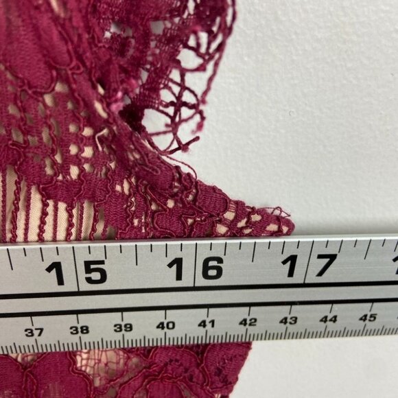 Anthropologie Burgundy Lace Mini Dress Size Medium Cocktail Romantic Bohemian M - Picture 10 of 14